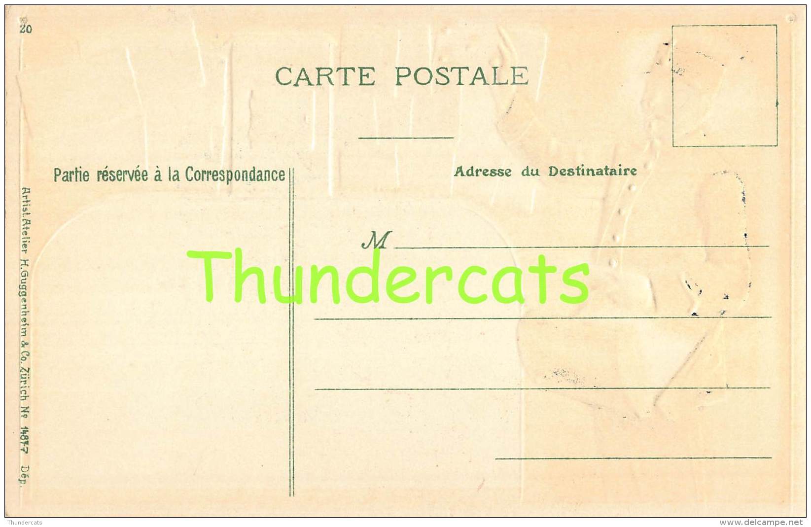 CPA EN RELIEF GAUFREE LE  LANGAGE DES TIMBRES GUGGENHEIM FRANCE PARIS LA TOUR EIFFEL - Postzegels (afbeeldingen)