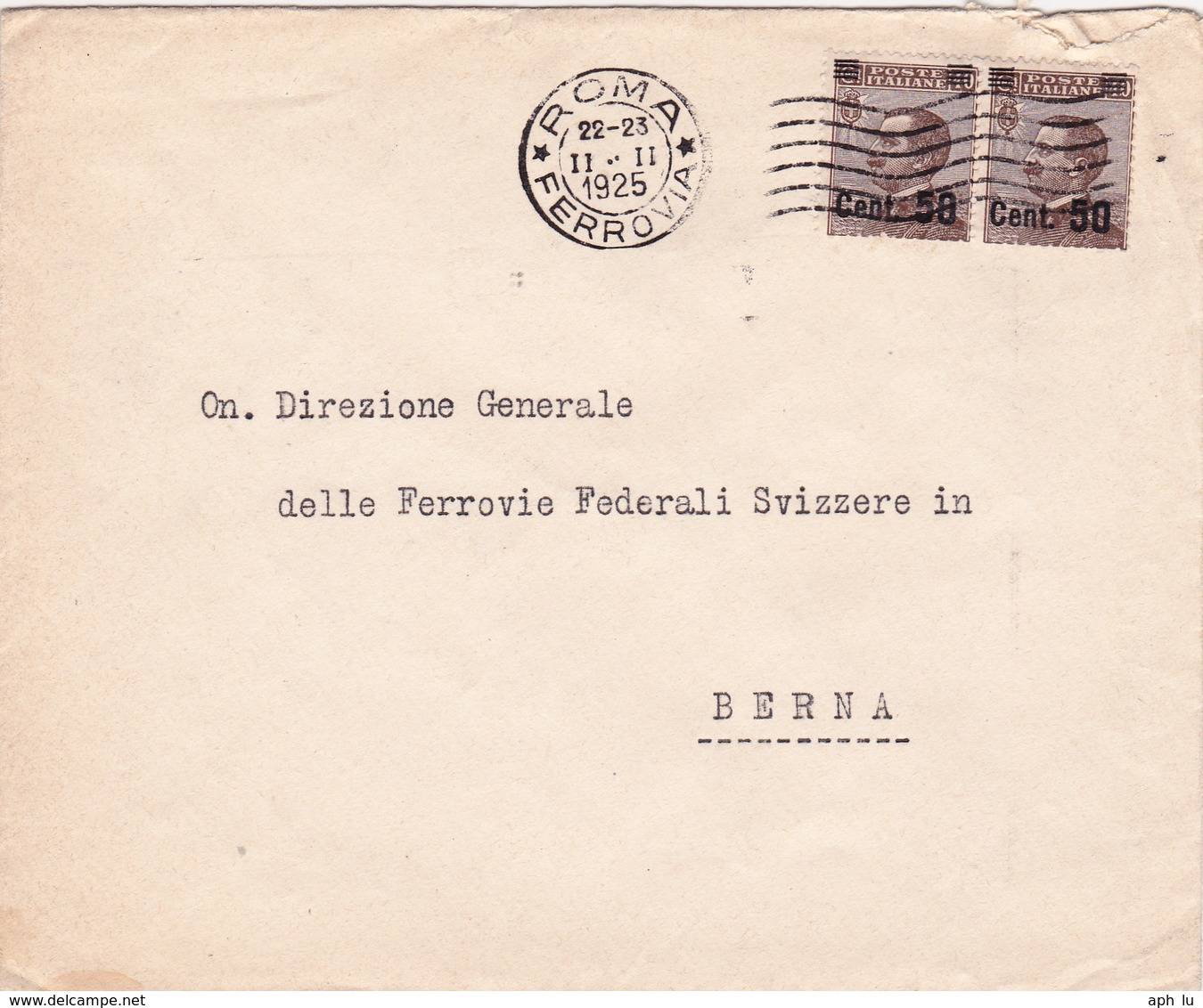 Brief Von Roma Nach Bern (br2496) - Storia Postale