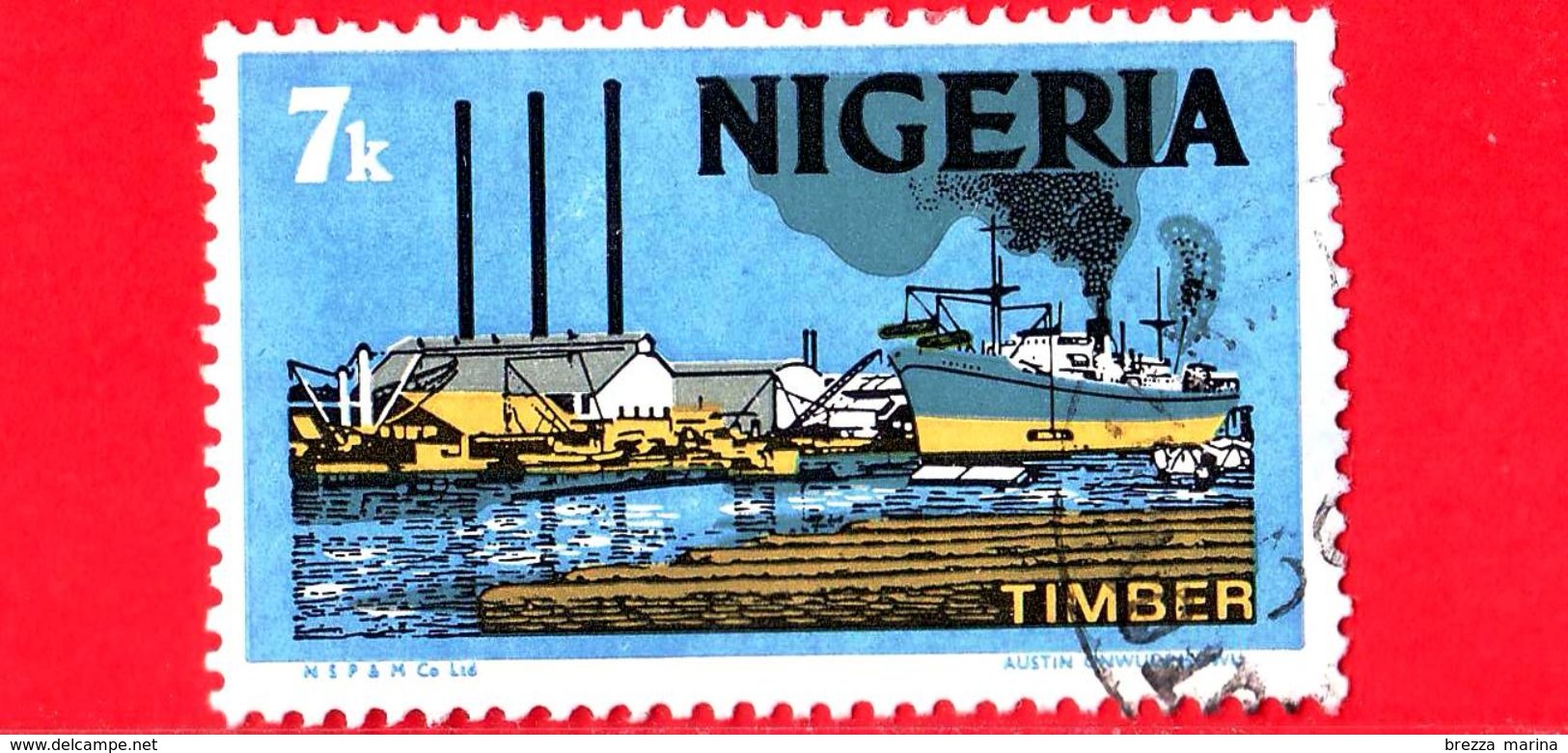 NIGERIA  - Usato - 1973 - Economia - Legname - Timber - 7 - Nigeria (1961-...)