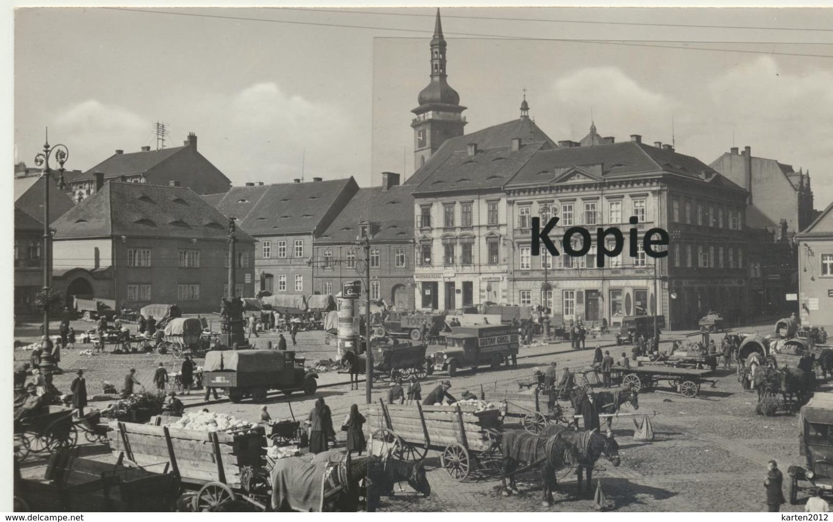 AK Brüx, Belebter Marktplatz Um 1940 - Tschechische Republik