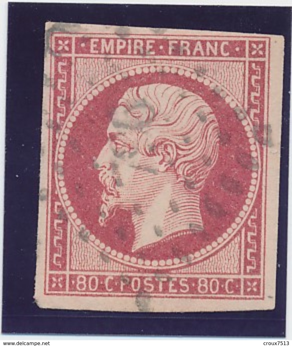 80 C Carmin N° 17 A Signé Calves TB. - 1853-1860 Napoléon III