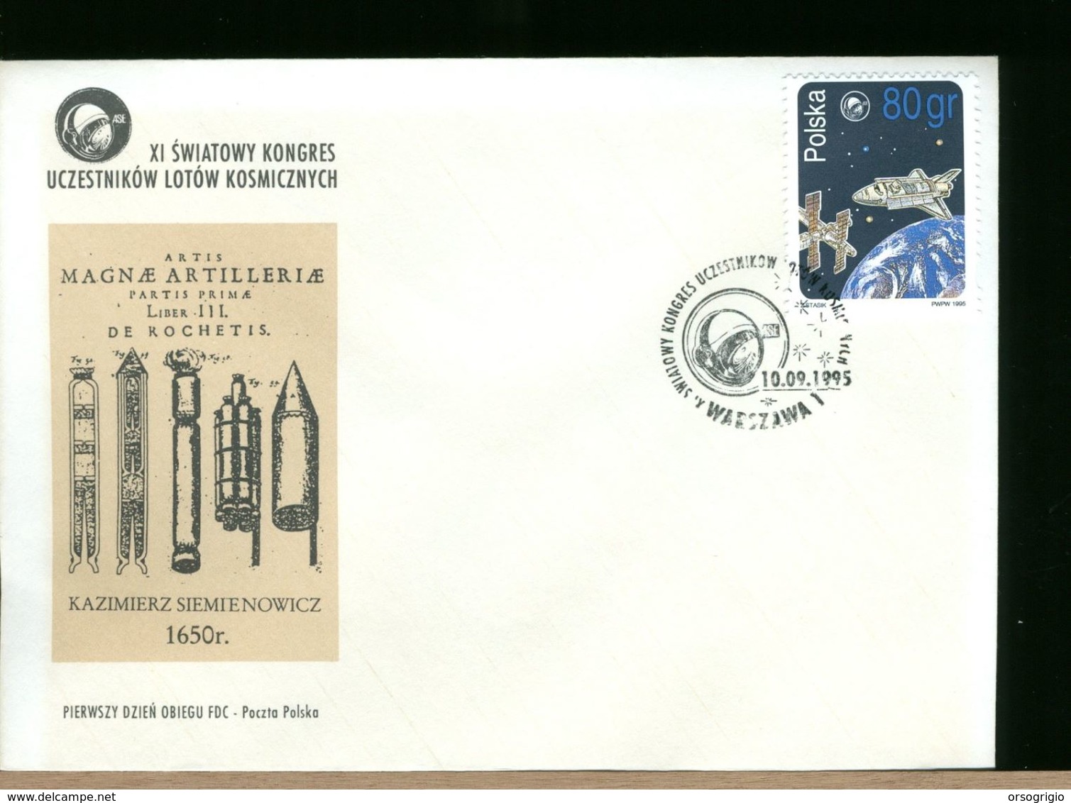 POLSKA - POLONIA - FDC - SWIATOWY UCZESTNIKOW LOTOW KOSMICZNYCH - SPAZIO 1995 - FDC