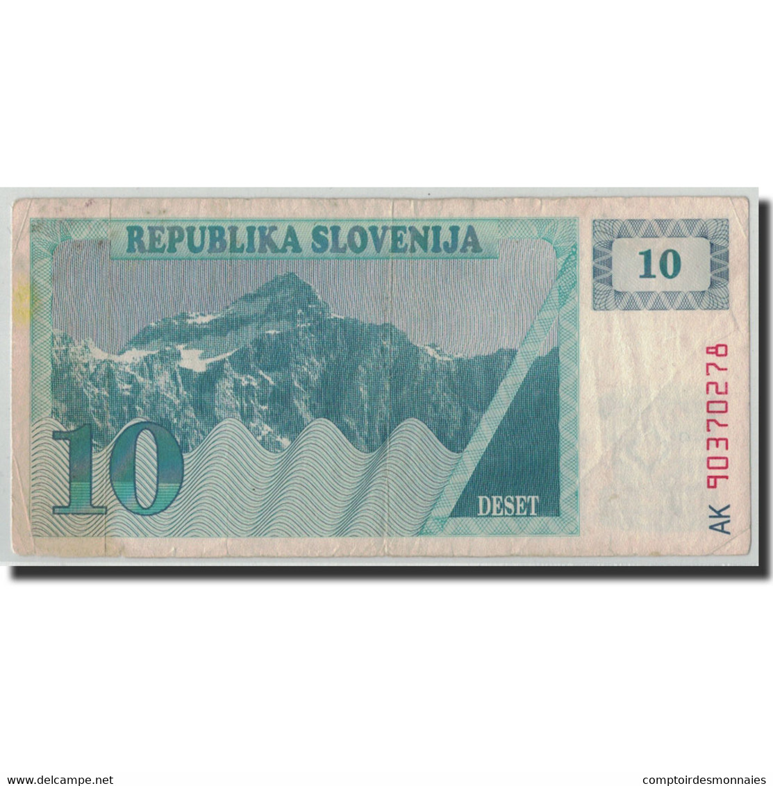 Billet, Slovénie, 10 (Tolarjev), 1990, KM:4a, TB - Eslovenia