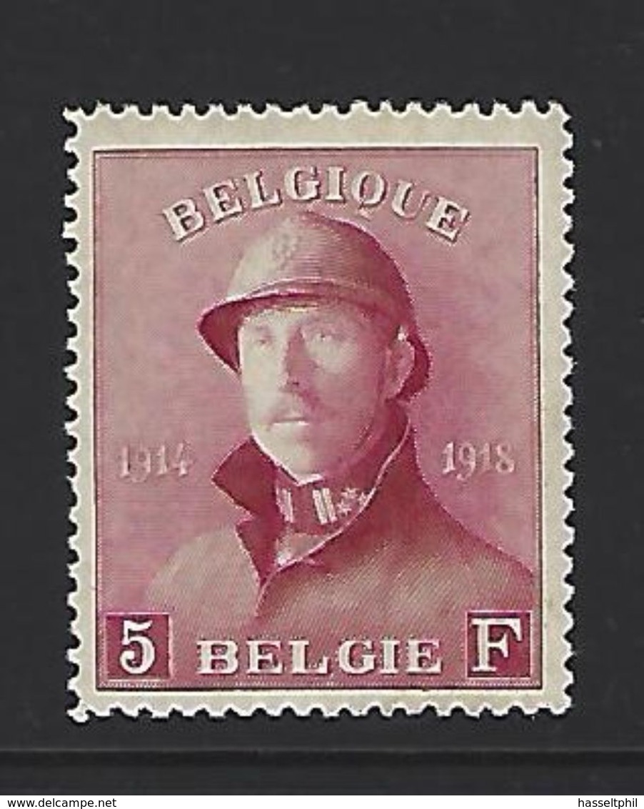 BELGIQUE - BELGIE 177 Met Plakker - Avec Charniere - 1919 - 1919-1920 Roi Casqué