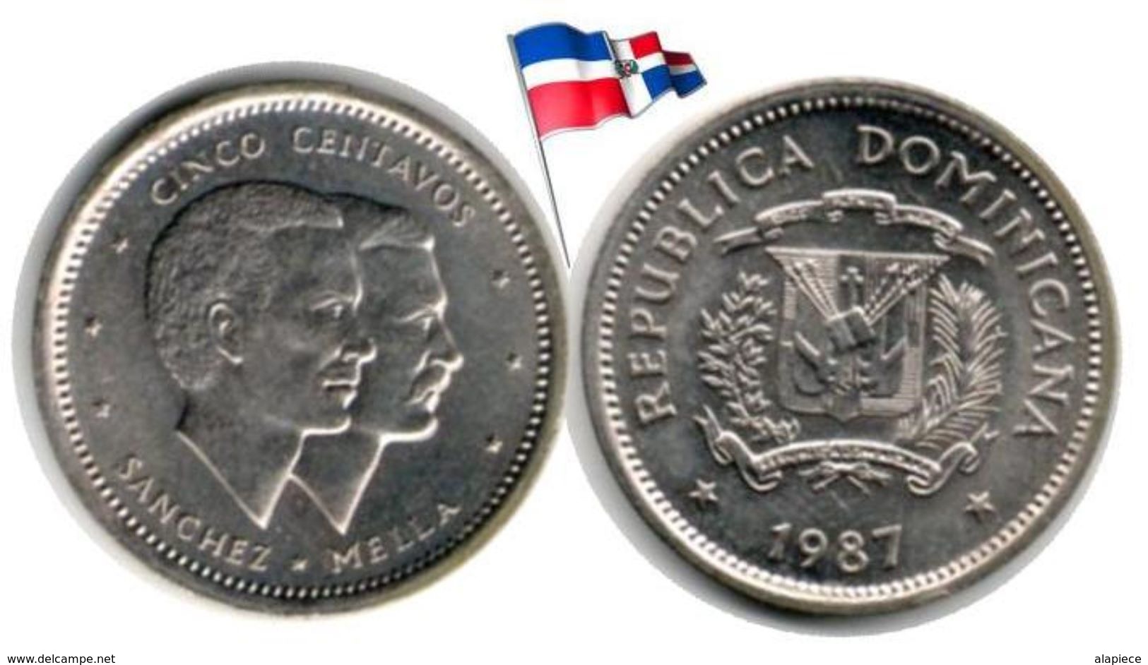 Dominican Republic - 5 Centavos 1987 (UNC) - Dominicaine