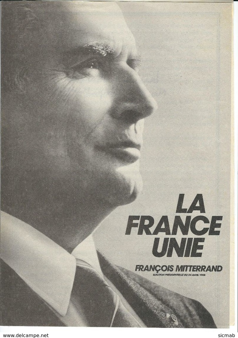 Elections Avril 1988, Matériel éléctoral 1/5 Francois Mitterrand: Profession De Foi, Lettre Comité De Soutien, Tract MJS - Non Classés