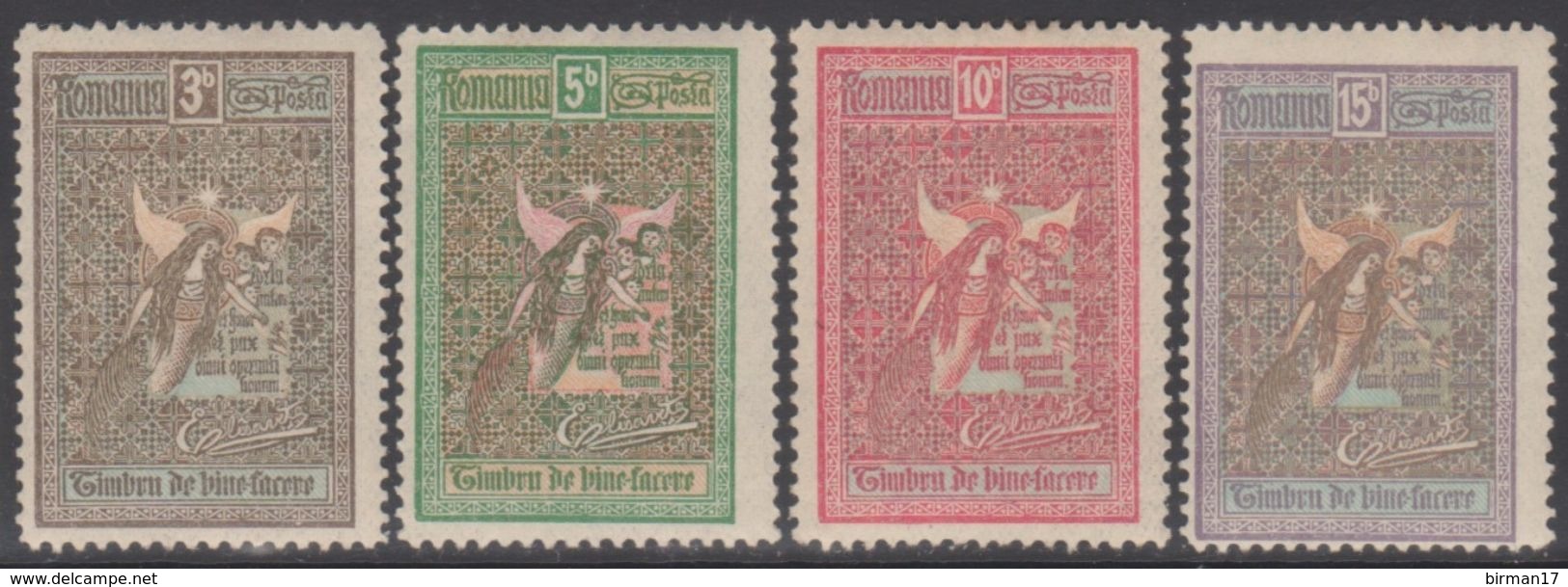 ROUMANIE 1905-06 4 TP Au Profit D’oeuvres De Bienfaisance N° 168 à 171 Y&T Neuf * Charnière - Neufs