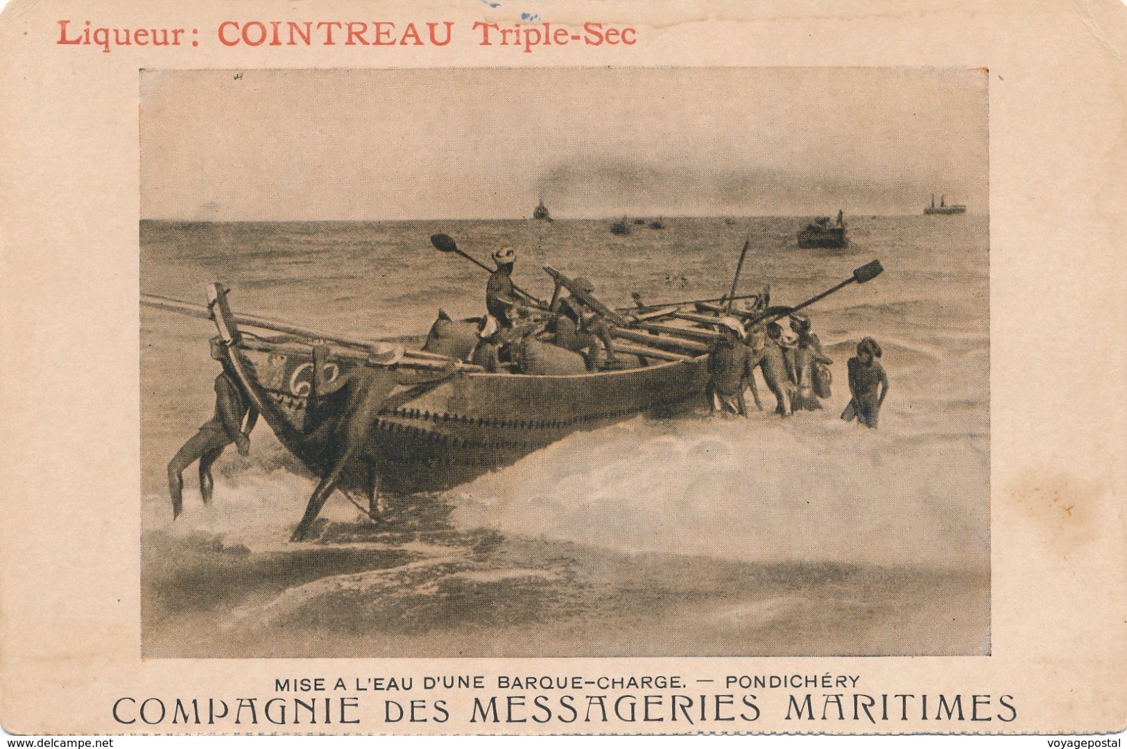 Carte Postale Liqueur Cointreau Triple Sec Compagnie Des Messageries Maritimes Pondichery - India
