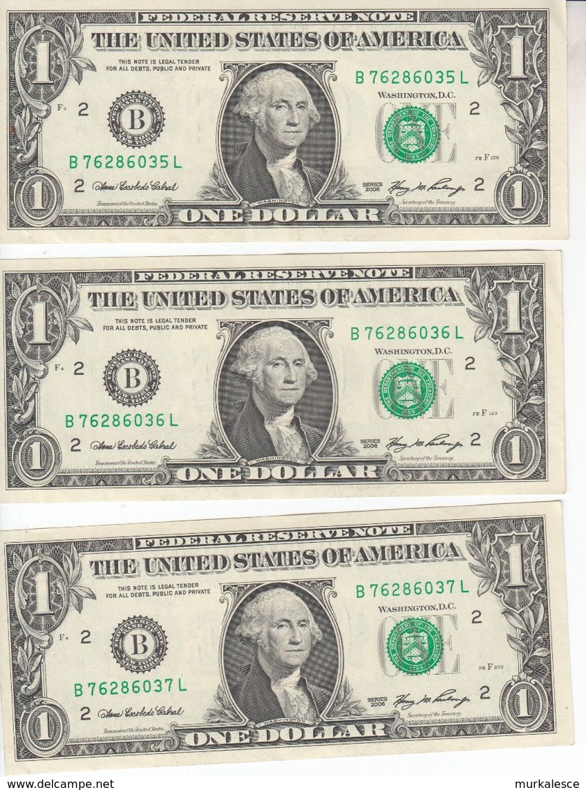 0814   USA  3  X  0NE DOLLAR   B 76286035L--36L--37 L - Colecciones Lotes Mixtos