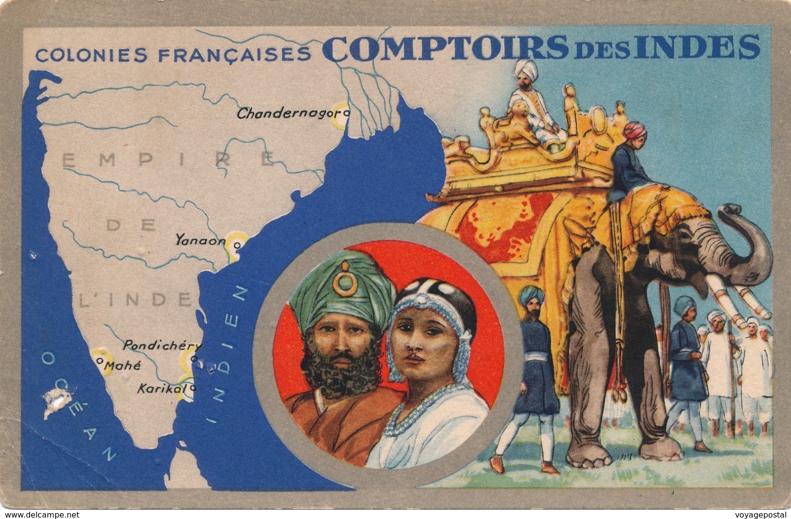 Carte Postale Comptoir Des Indes - India