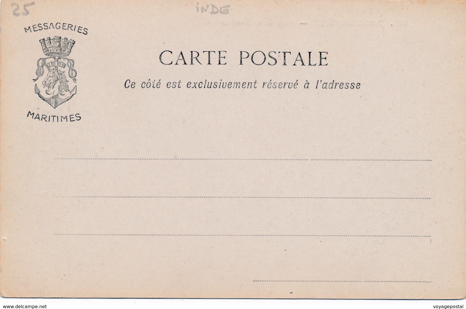 Carte Postale Pondicherry Rue Des Comontis Messageries Maritimes - India