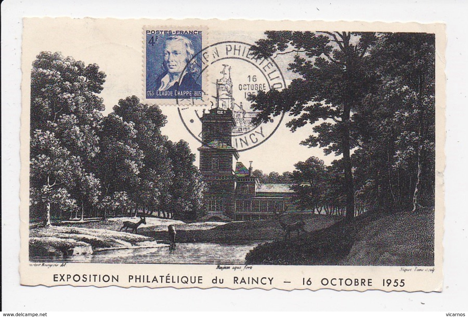 CPSM 93 LE RAINCY Exposition Philatelique 16 Octobre 1955 - Bourses & Salons De Collections