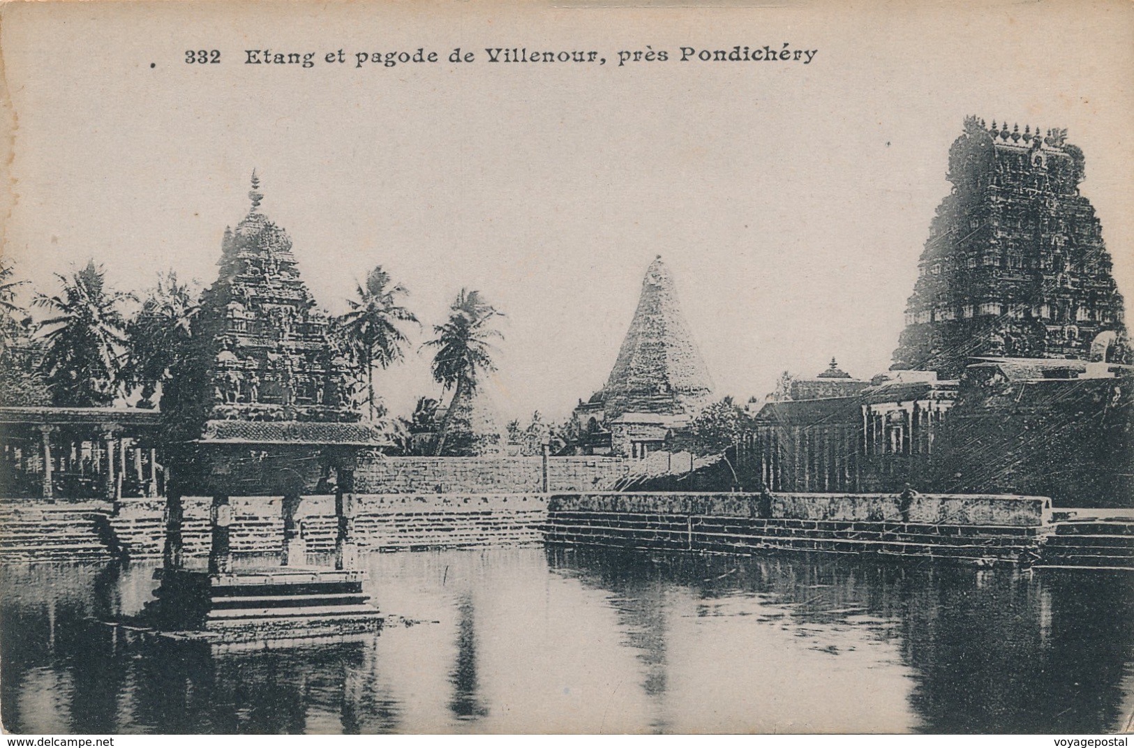 Carte Postale Etang Et Pagode De Villenour Messageries Maritimes - India