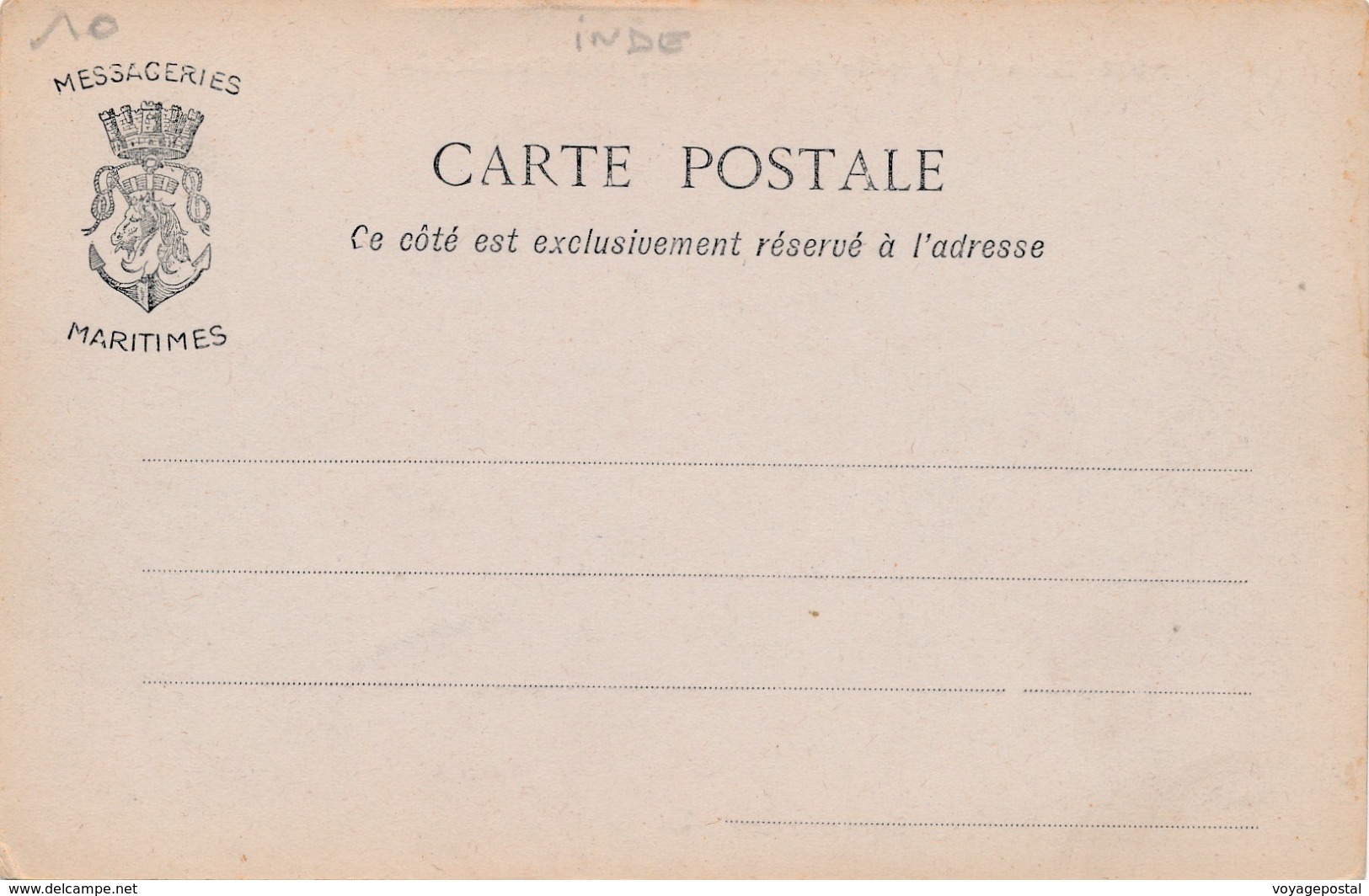 Carte Postale Etang Et Pagode De Villenour Messageries Maritimes - India