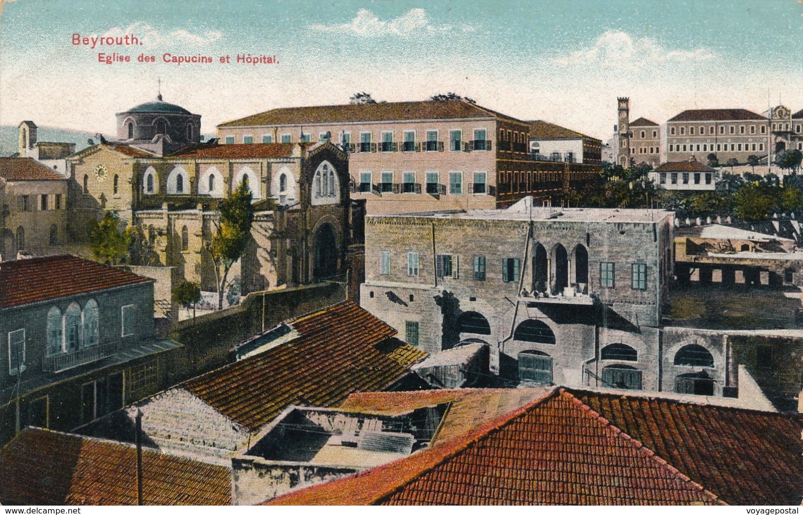 Carte Postale Beyrouth Eglise Des Capucins - Libanon