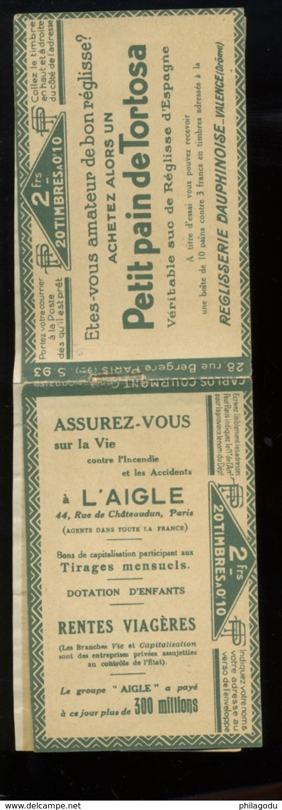 Carnet 170.C  Pasteur  Mais Il Manque L'agraffe    Cote70 E - Autres & Non Classés