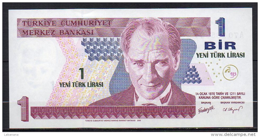 537-Turquie Billet De 1 New Lira 2005 A70 Neuf - Turkey