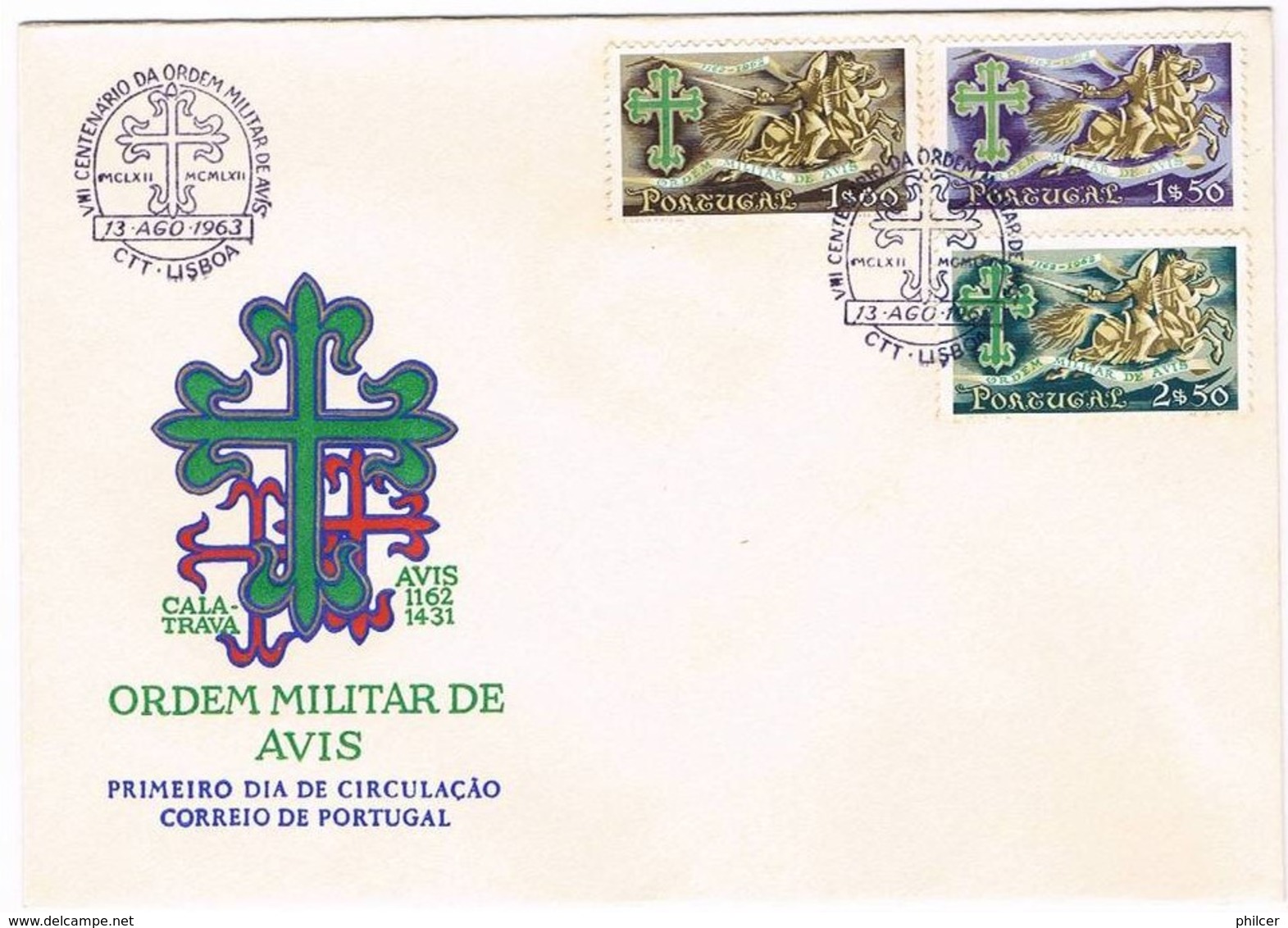 Portugal, 1963, # 916/8, FDC 8&ordm; Centenário Da Ordem Militar De Avis - FDC