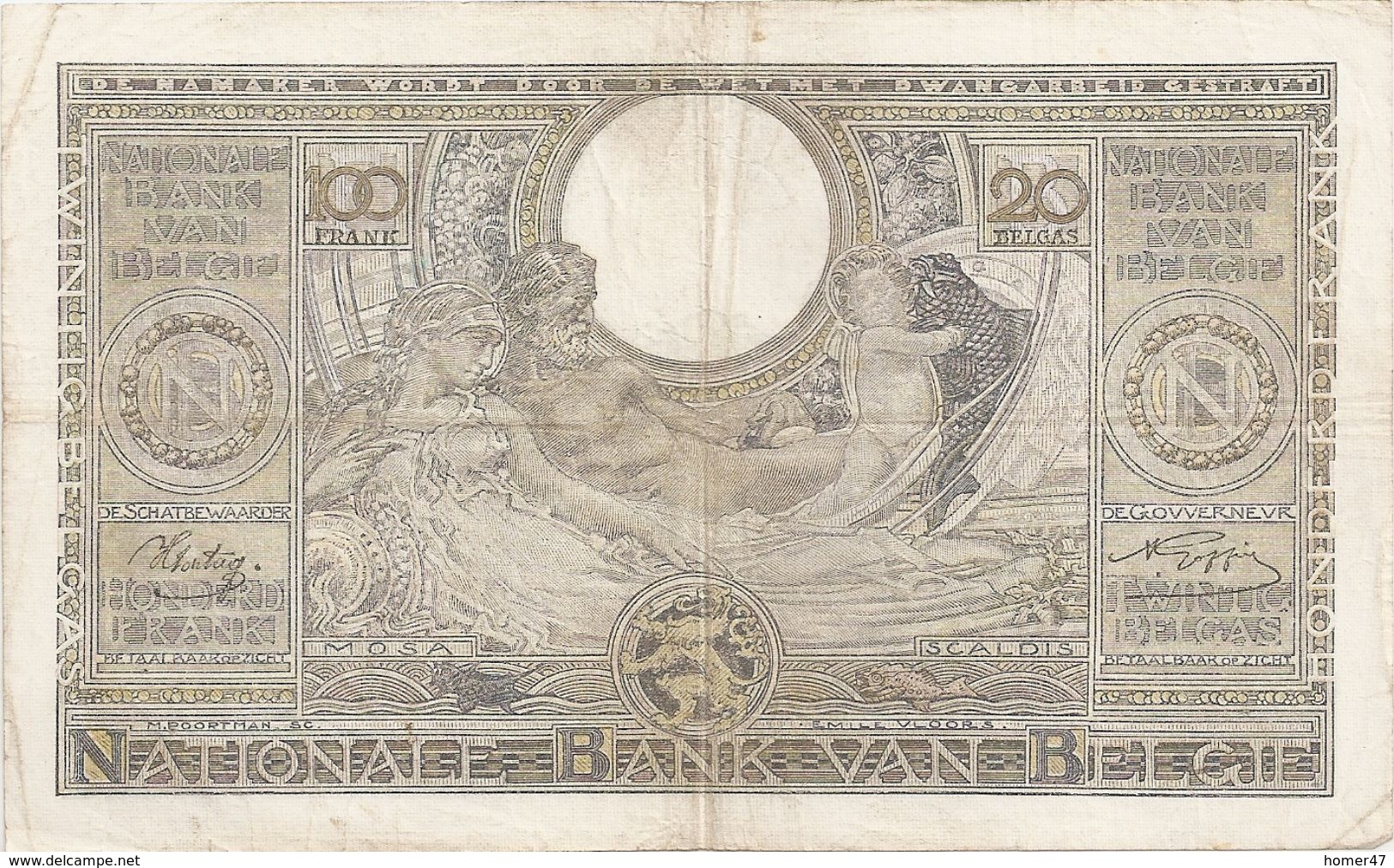 100 Fr - 23.10.41 - 100 Francs & 100 Francs-20 Belgas