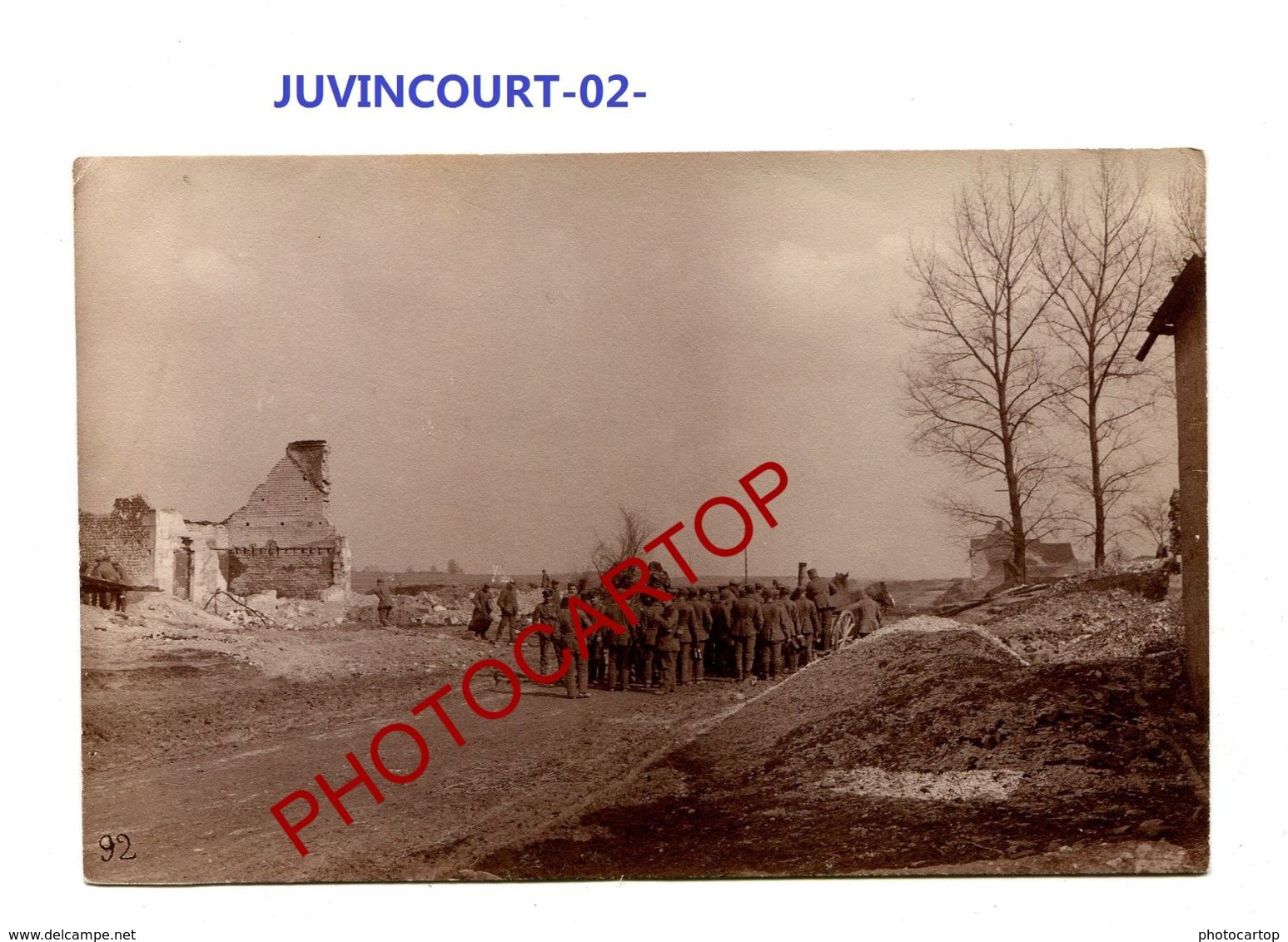 JUVINCOURT-Roulante-Popote-PHOTO Mate Allemande-Cliche 92-Inf. Regt.182-GUERRE 14-18-1 WK-02-Militaria- - Autres & Non Classés