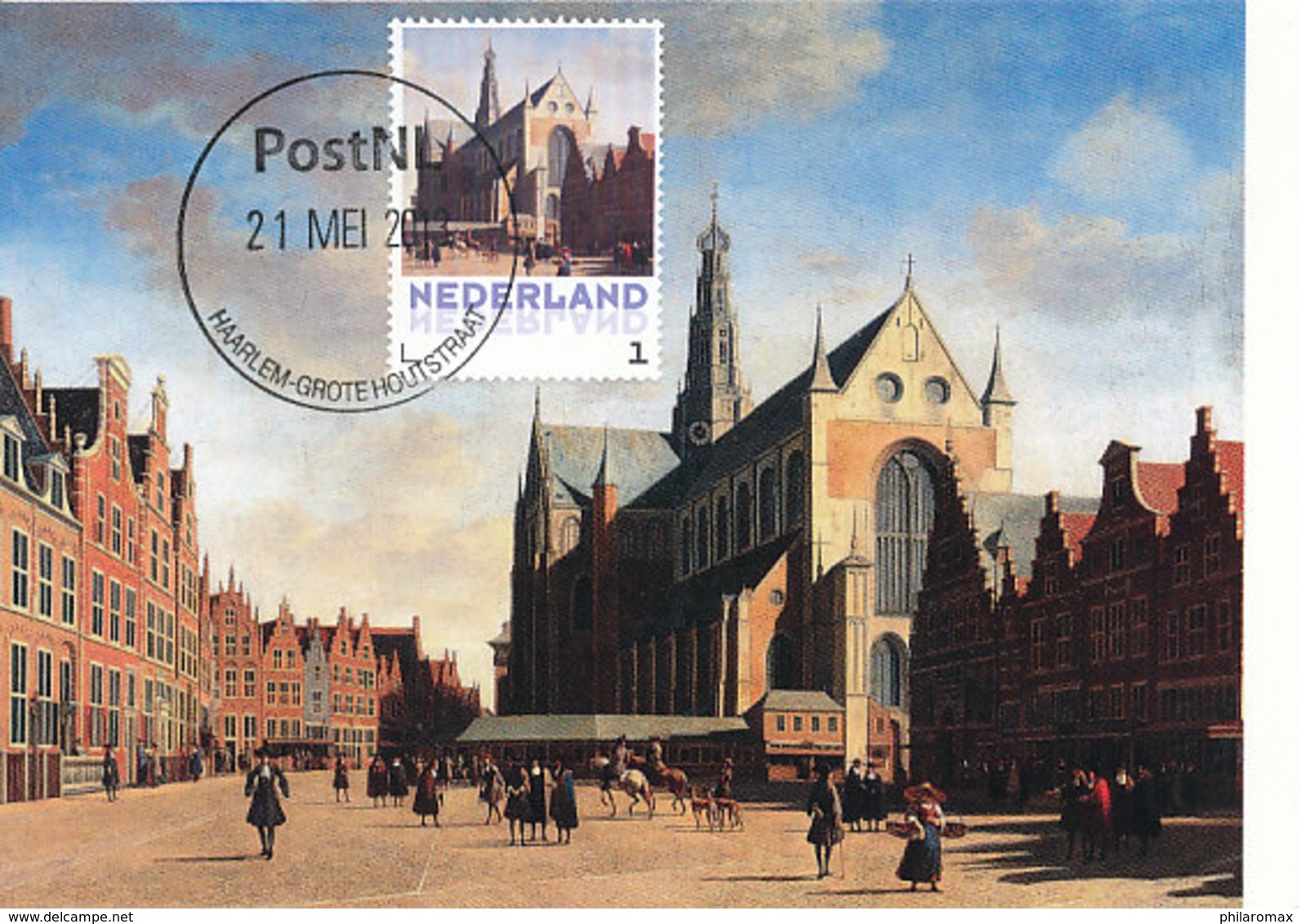 D32585 CARTE MAXIMUM CARD 2013 NETHERLANDS - ST. BAVO CHURCH HAARLEM BY BERCKHEYDE CP ORIGINAL - Churches & Cathedrals