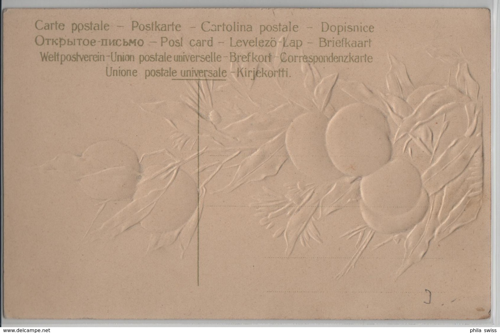 Catharina Klein - Pfirsiche Pesche Peaches Peches - Relief Präge Karte - Klein, Catharina