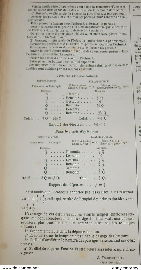 Plan d'écluses multiples et écluses à réservoir. 1859.