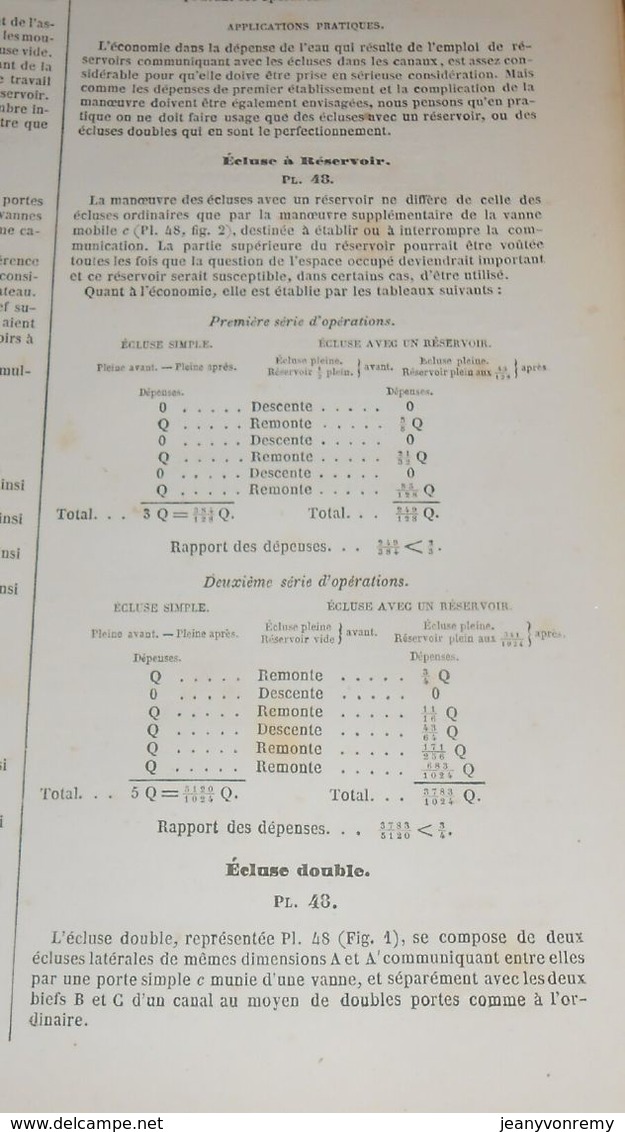 Plan d'écluses multiples et écluses à réservoir. 1859.