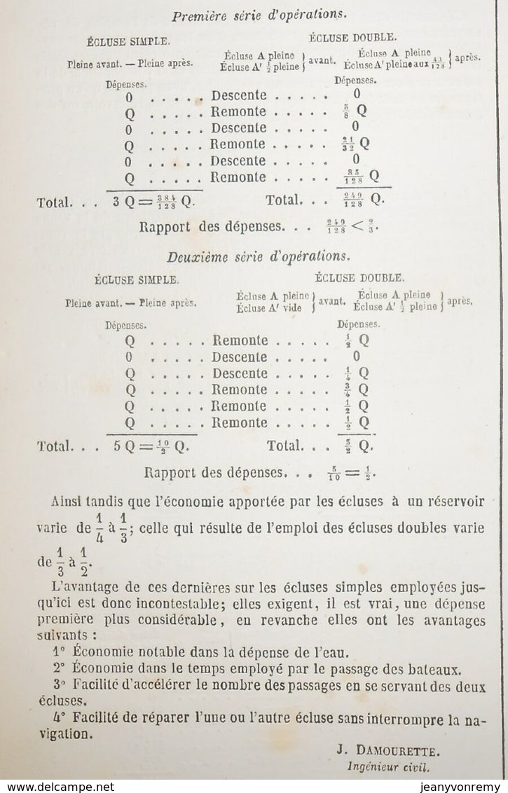 Plan d'écluses multiples et écluses à réservoir. 1859.