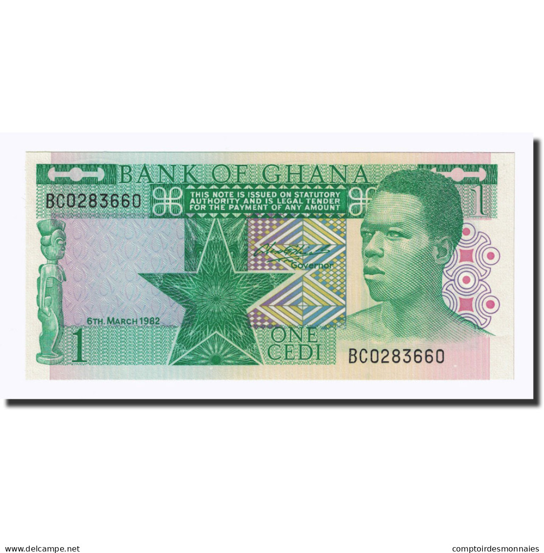 Billet, Ghana, 1 Cedi, 1982-03-06, KM:17b, NEUF - Ghana