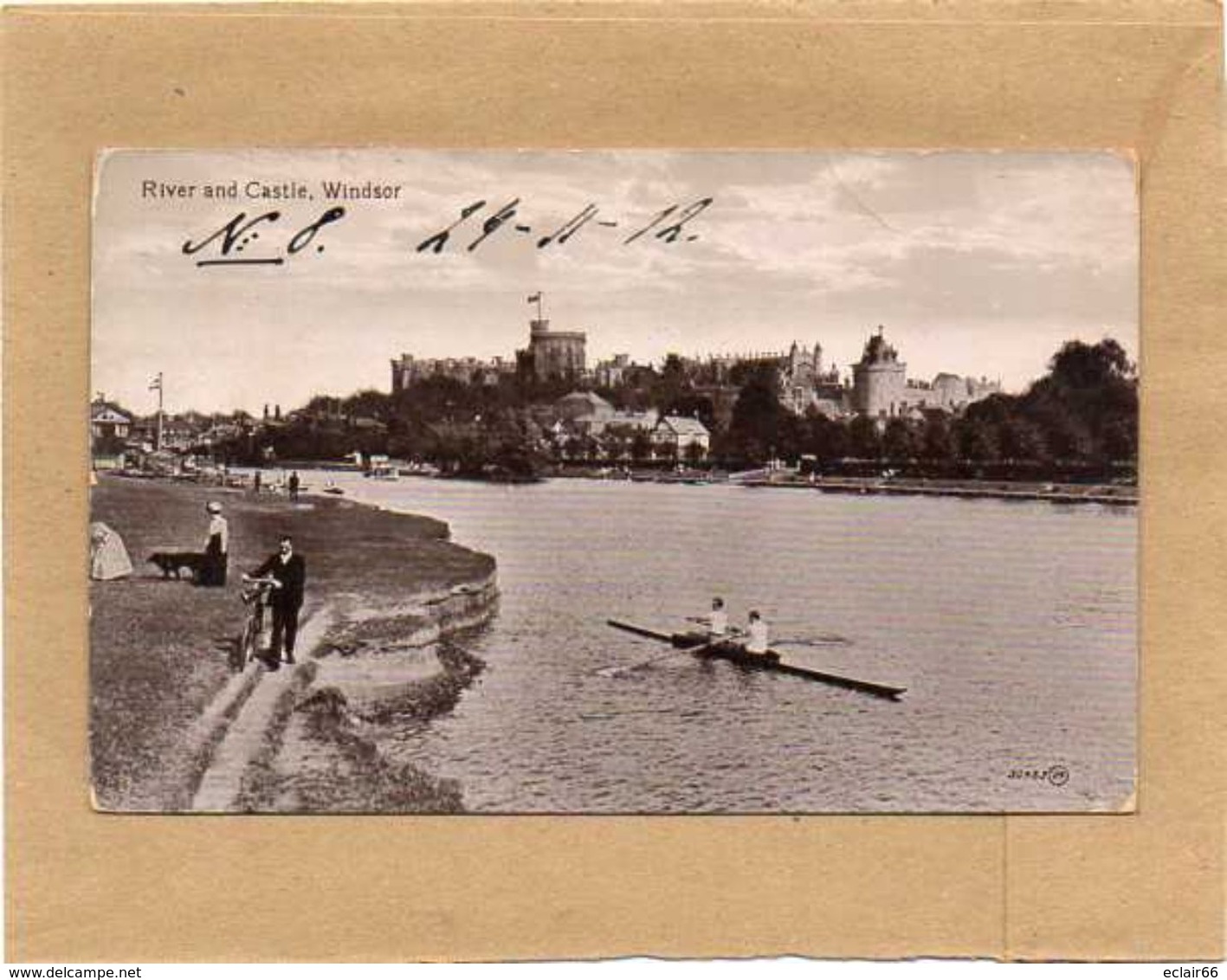 River And Castle, Windsor Animation  Sport  AVIRON   CPA  1912 - Windsor