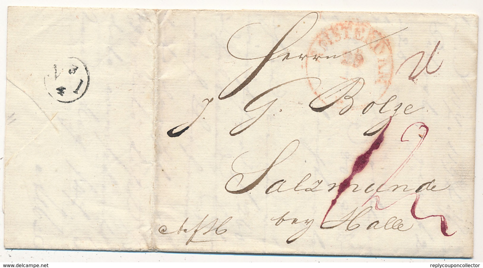 VORPHILA /  AMSTERDAM  - 29 MAR  ?  (1831) , Brief Nach Salzmunde - Mit Inhalt - ...-1852 Vorläufer