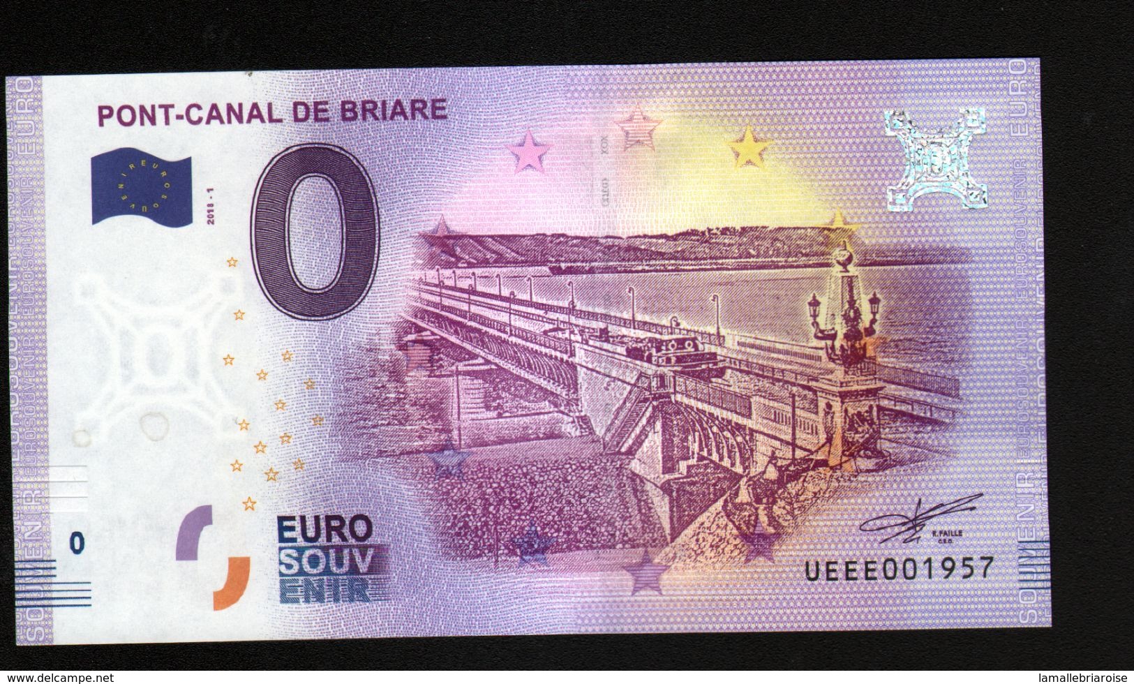 France - Billet Touristique 0 Euro 2018 N° 1957 (UEEE001957/5000) - PONT-CANAL DE BRIARE - Pruebas Privadas