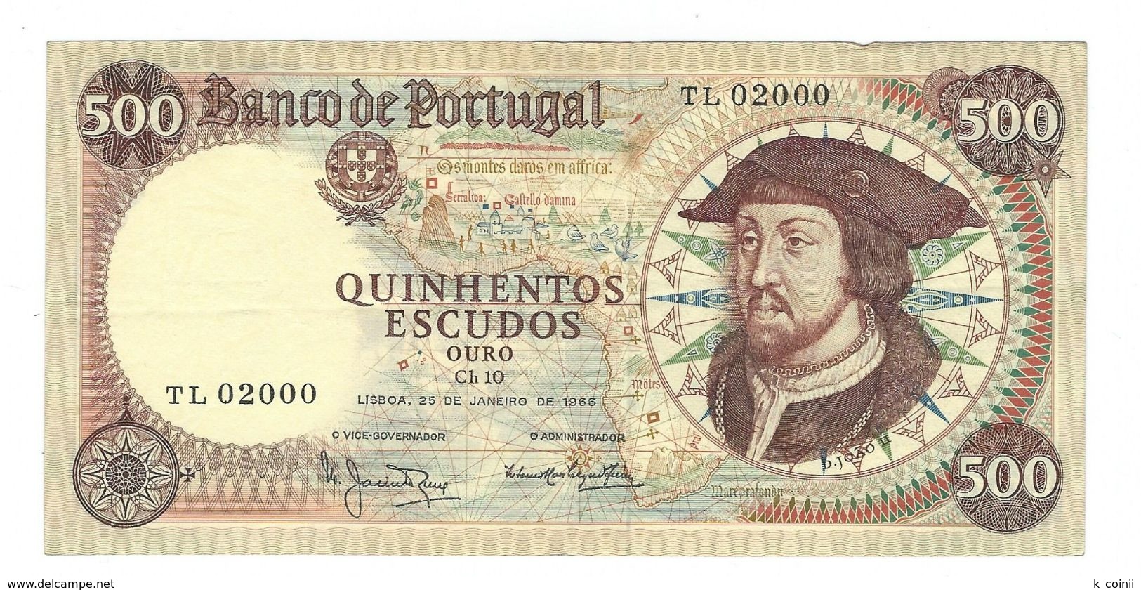 Portugal - 500 Escudos (500$00) 1966 - Very Fine VF - Portugal