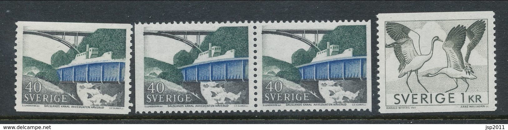 Sweden 1968 Facit # 620-621, Complete Set Of 4. Dalsland's Canal, Dancing Cranes, MNH (**) - Unused Stamps