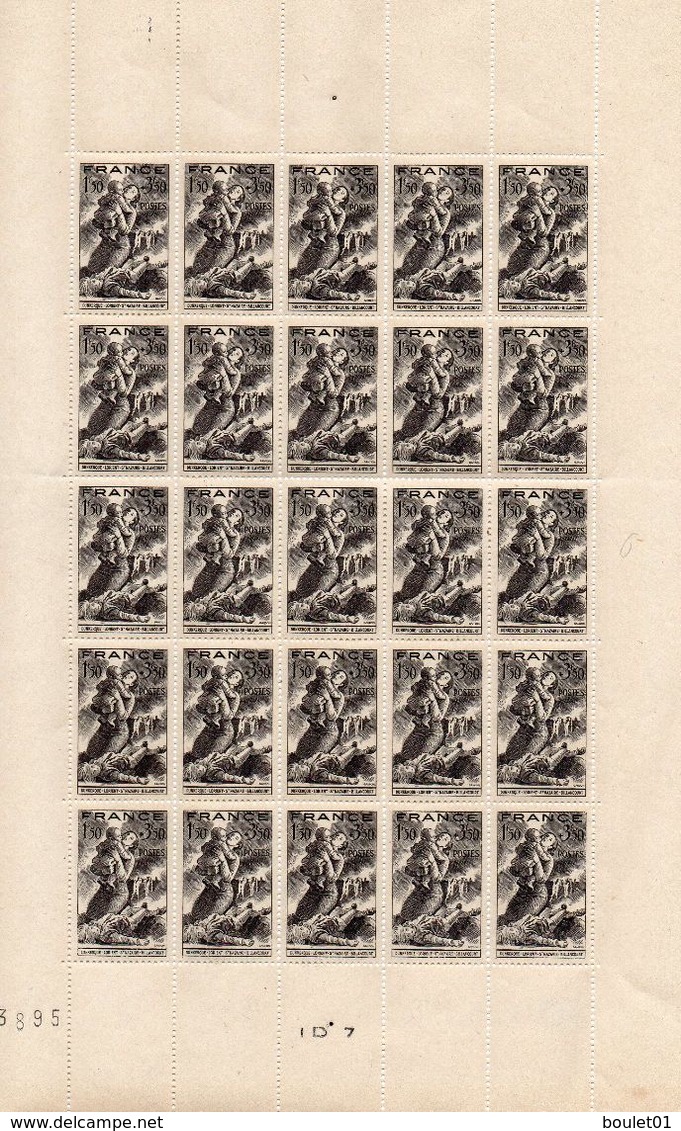 Feuille De 25 Timbres Neufs N° 584 De 1943 (voir Le Scan) - Fogli Completi