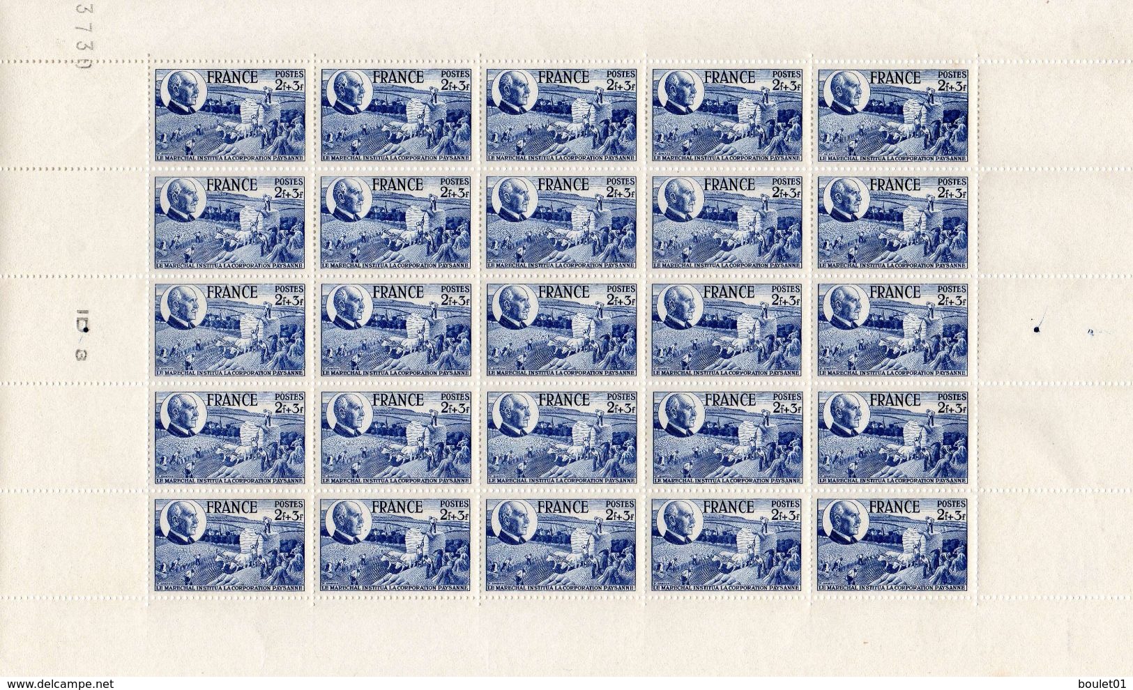 Feuille De 25 Timbres Neufs N° 607 De 1944 (voir Le Scan) - Fogli Completi