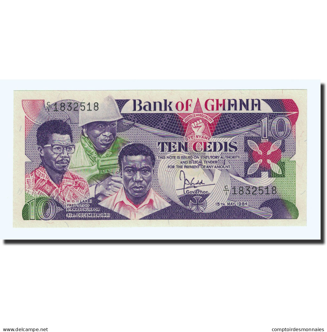 Billet, Ghana, 10 Cedis, 1984-05-15, KM:23a, NEUF - Ghana