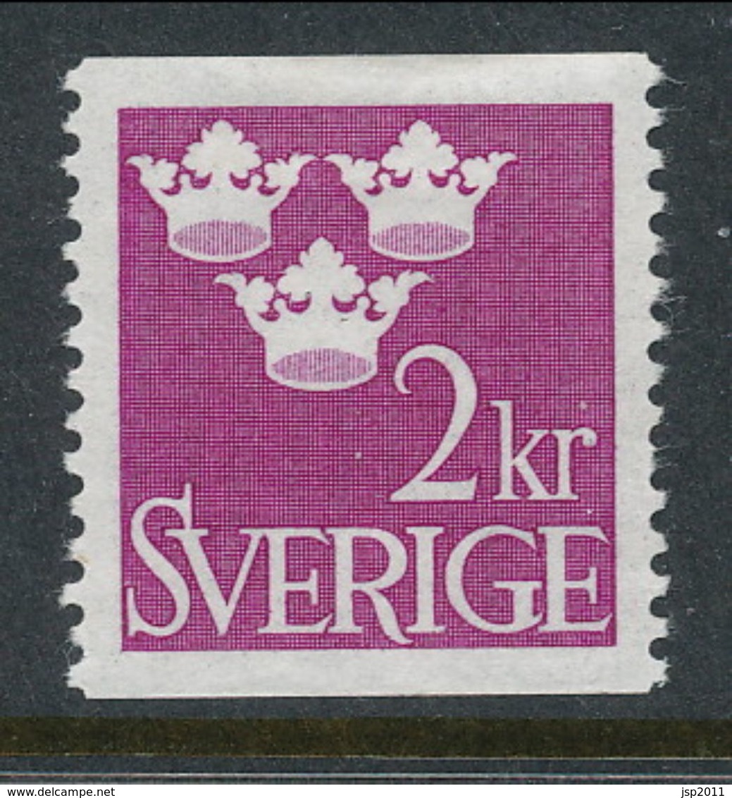 Sweden 1952 Facit # 308, Three Crowns, 2 Kr, Red-violet, MH (*) - Ungebraucht