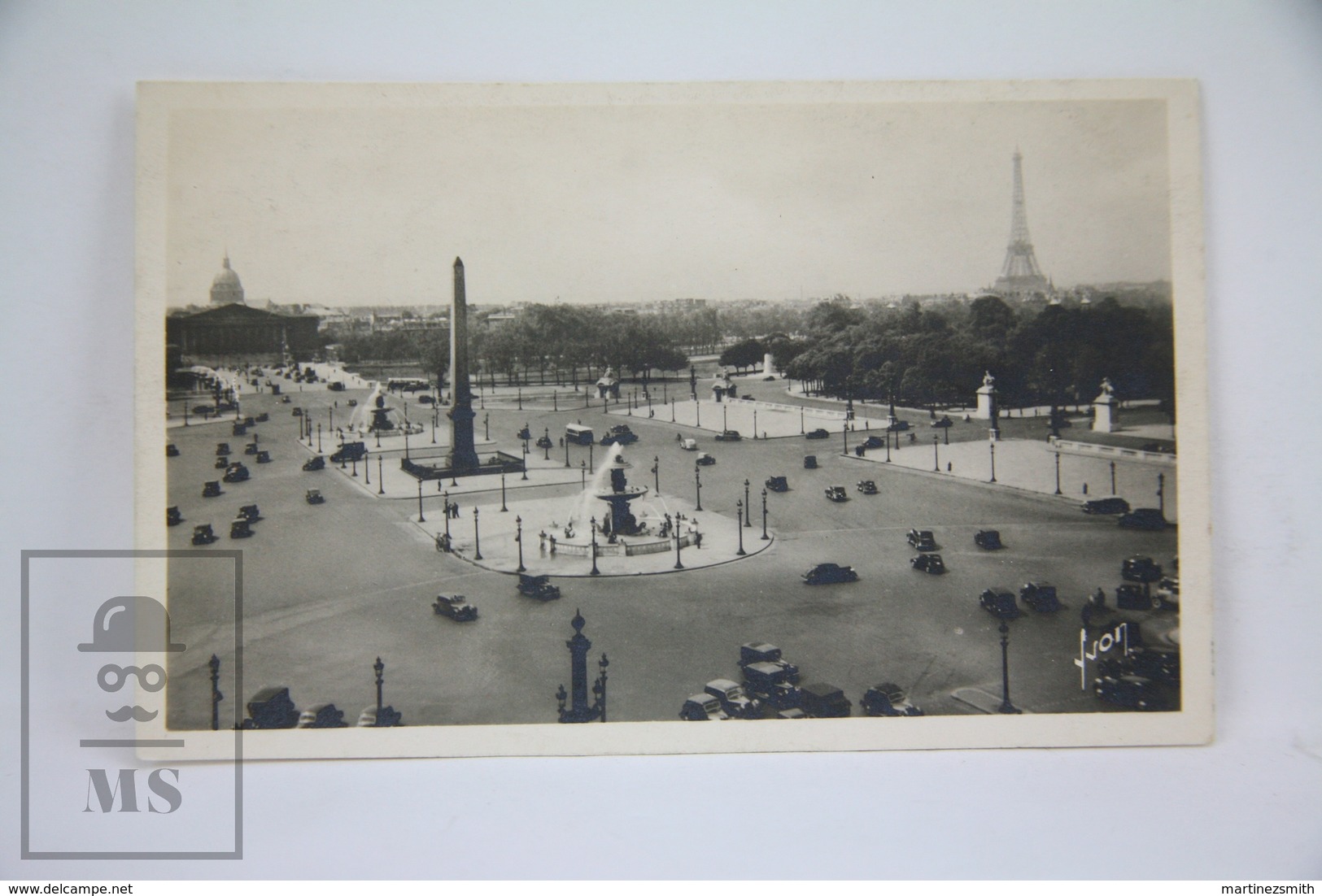 Old Real Photo Postcard France - Paris - Place De La Concorde, Old Cars - Plazas