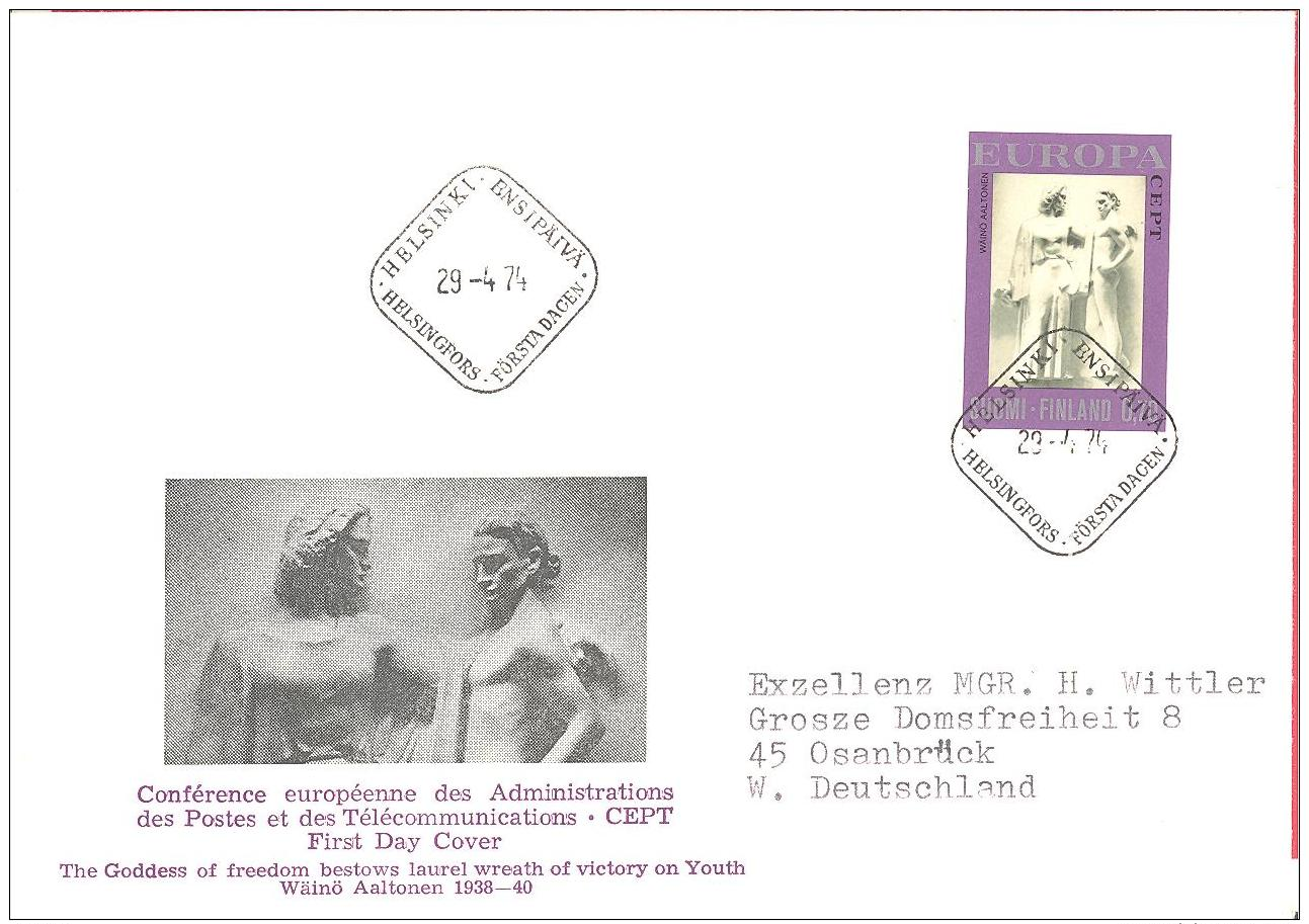 Soumi / Finland  Michel #  749    FDC   Exzellenz MGR. H. Wittler  Erzbischof - FDC