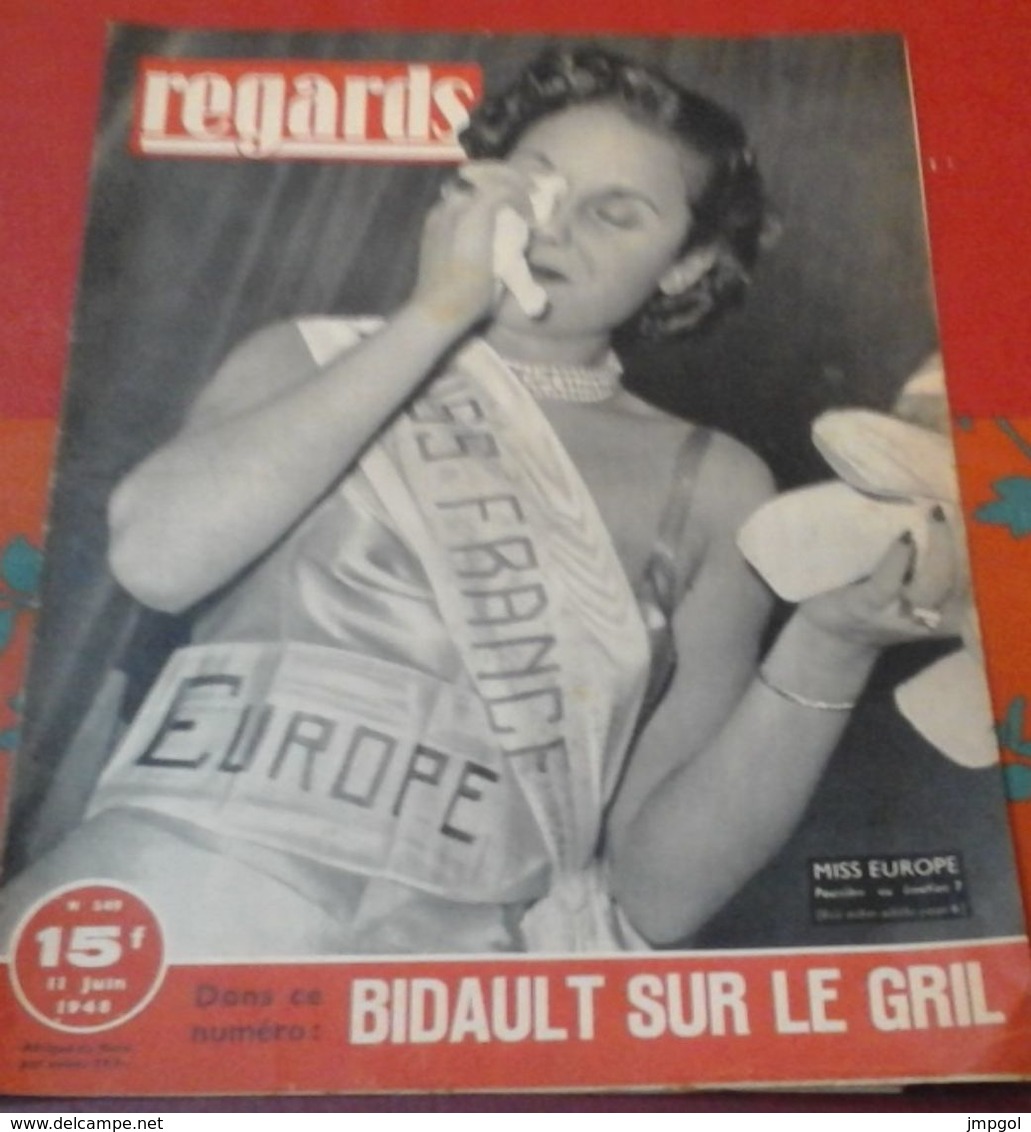 Regards N°145 11 Juin 1948 Miss France Devient Miss Europe,Politique Si Bidault Quittait Le Quai D'Orsay - 1900 - 1949