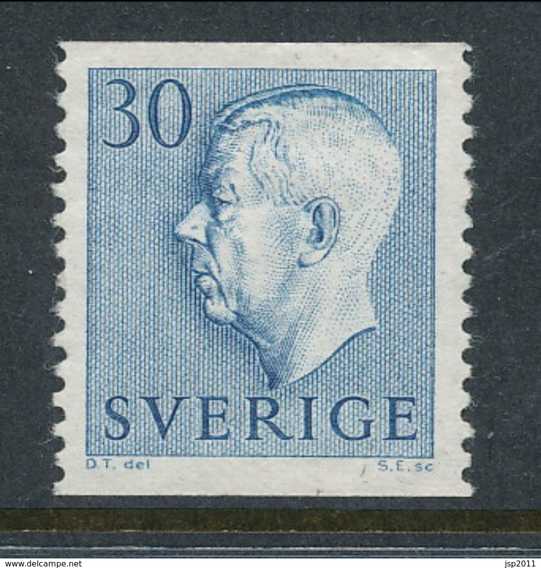 Sweden 1957 Facit # 416 A. Gustaf VI Adolf, Type II, 30 öre Blue, MH(*) - Ungebraucht