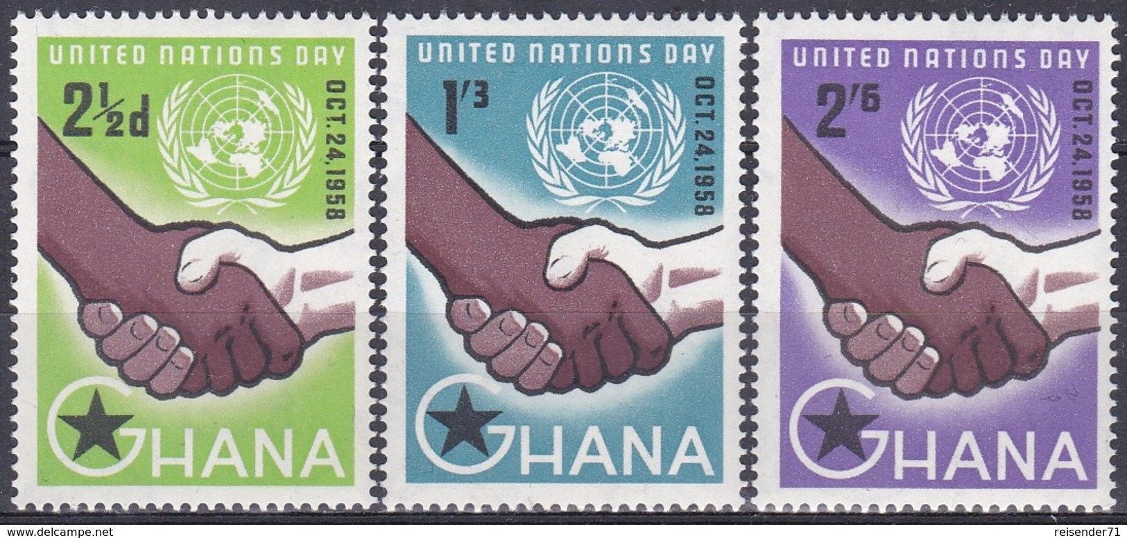 Ghana 1958 Organisationen Vereinte Nationen United Nations UNO ONU Hände, Mi. 36-8 ** - Ghana (1957-...)