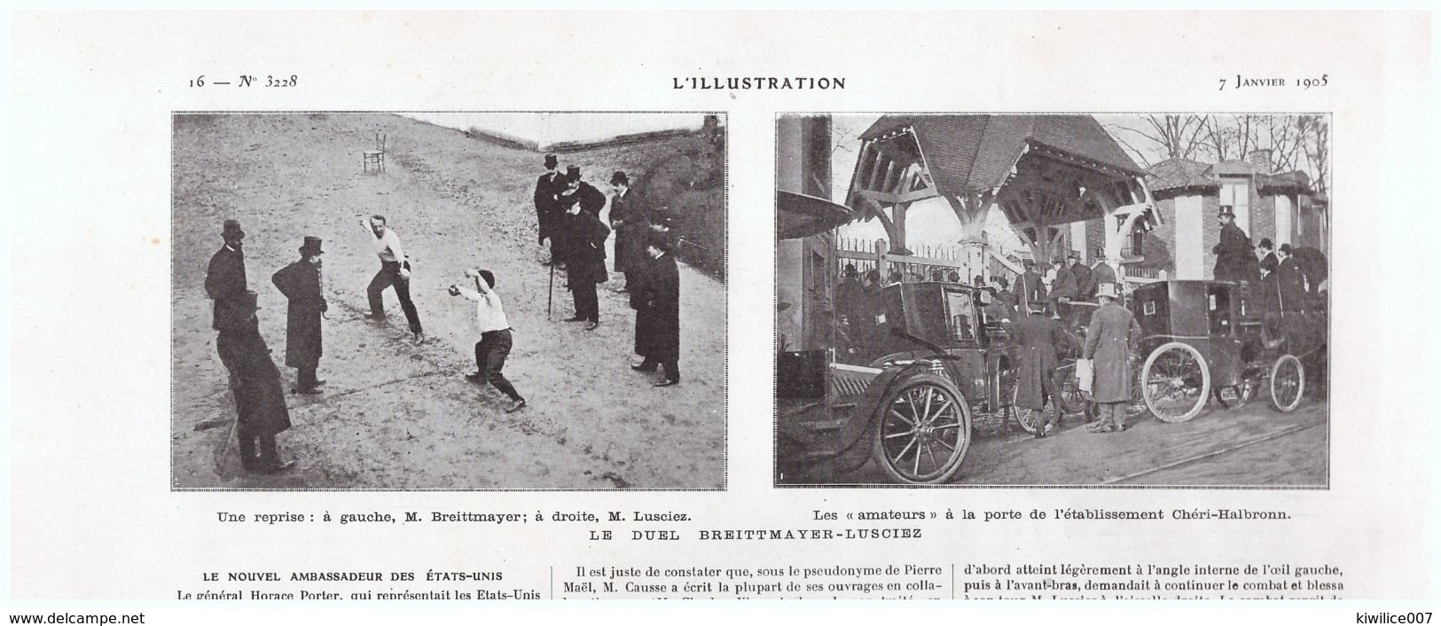 1910 Le Duel  à NEUILLY  Escrime Breittmayer Lussciez  Etablissement Cheri-Halbronn - Non Classificati