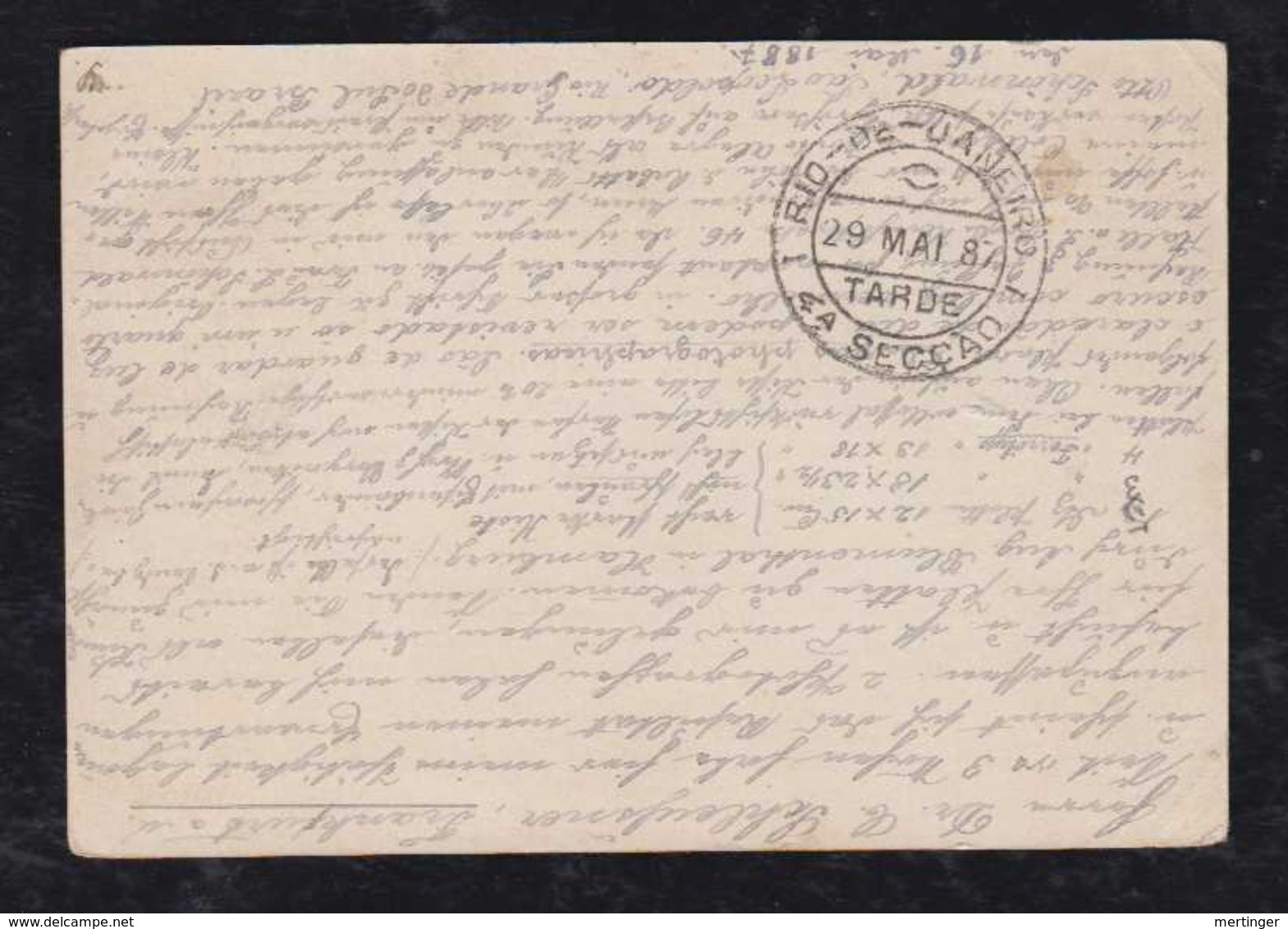 Brazil Brasil 1887 BP 5 80R Armas Stationery Card SAO LEOPOLDO Via PORTO ALEGRE To FRANKFURT Germany - Ganzsachen
