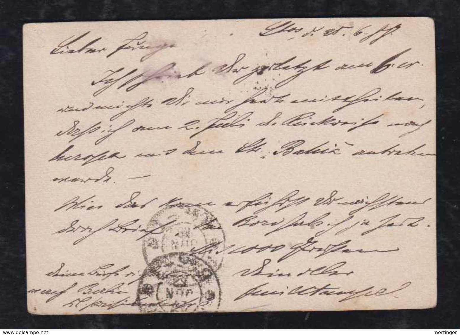 Brazil Brasil 1888 BP 10 80R Dom Pedro Stationery Card SANTOS To Germany - Postwaardestukken