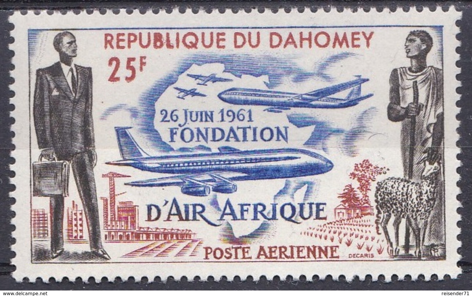 Dahomey Benin 1962 Transport Verkehr Traffic Luftfahrt Flugzeuge Aeroplanes Planes AIR AFRIQUE, Mi. 191 ** - Benin - Dahomey (1960-...)