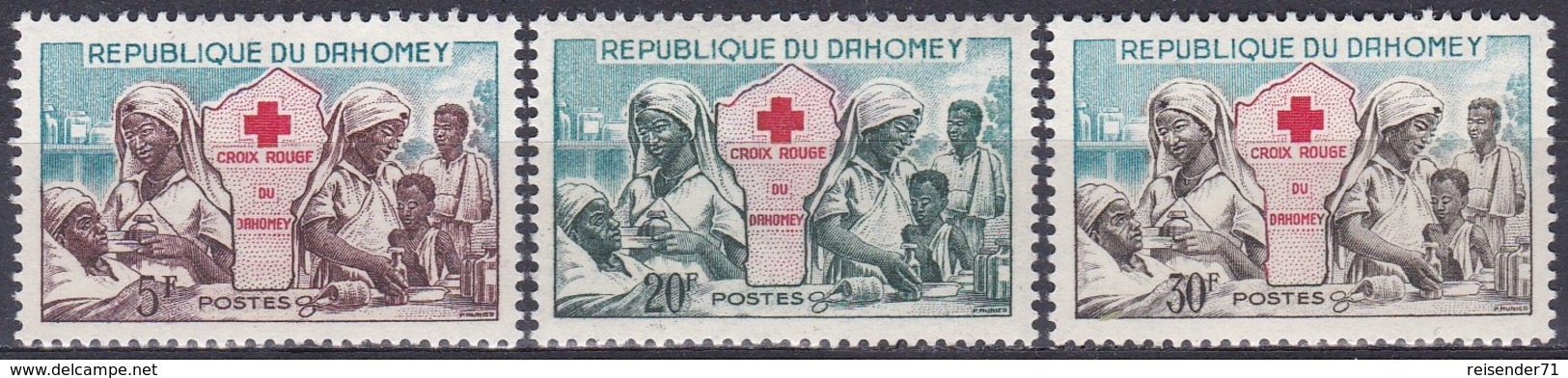 Dahomey Benin 1962 Organisationen Rotes Kreuz Red Cross Krankenschwestern Nurses Medizin, Aus Mi. 196-199 ** - Benin – Dahomey (1960-...)