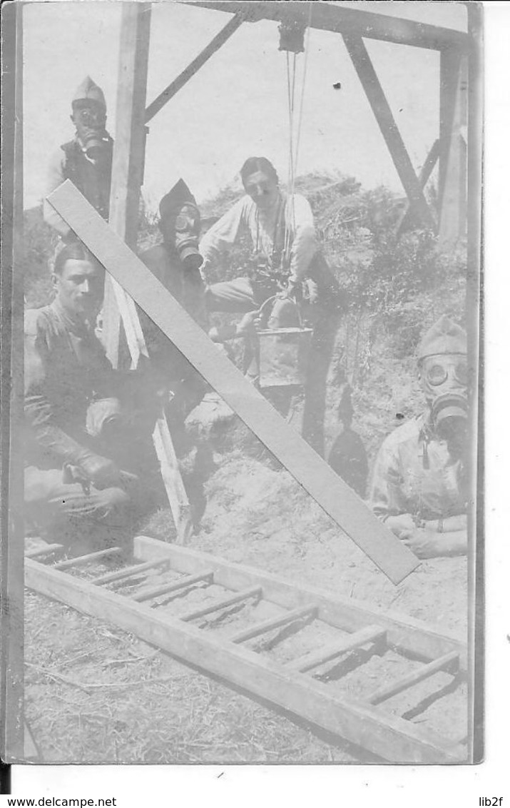 1917-1918 Sapeurs Mineurs Français Avec Masque à Gaz ARS17 Creusant Une Sape Seau Poulie 1 Photo Ww1 1wk 1914-1918 - War, Military